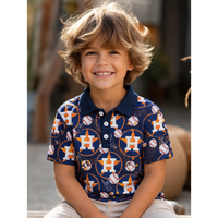 Kids Astros Inspired Baseball Polo