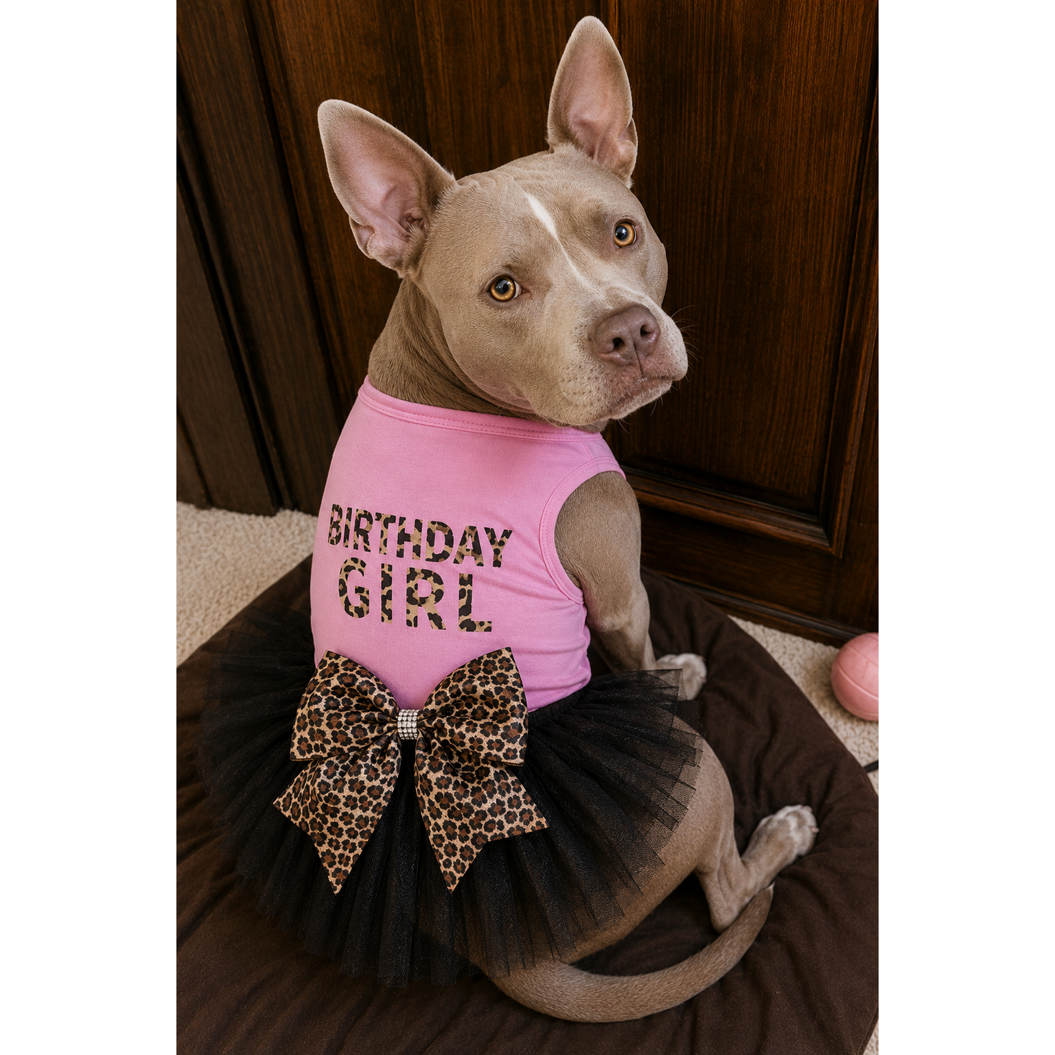 Birthday Girl Dog Tank & Black Tutu Set