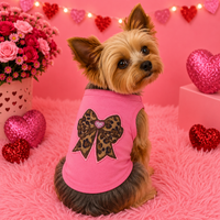 Valentine’s Pink Dog Tank – Patch & Rhinestone Flaming Rose Design