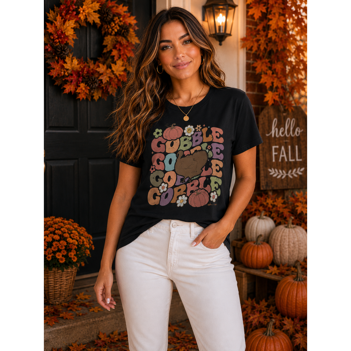 Gobble Gobble Gobble Turkey Graphic Tee – Bella Canvas Unisex Fall Shirt