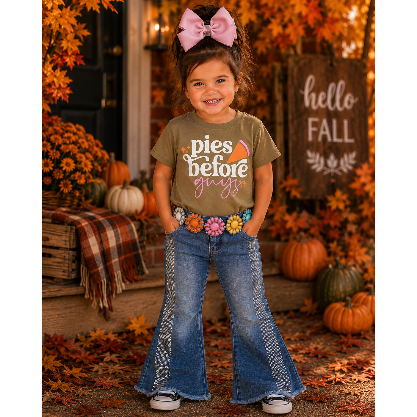 Pies Before Guys Toddler Tee – Cute Fall Girls Graphic Shirt