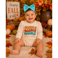 Gobble Gobble Gobble Baby Romper – Long Sleeve Thanksgiving Onesie