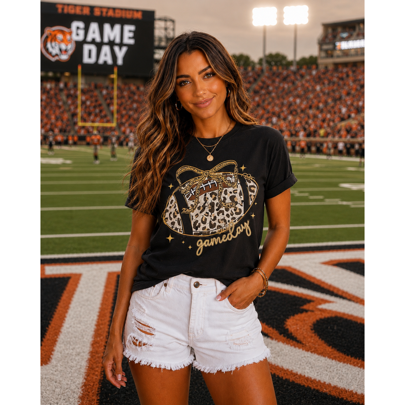 Leopard Gameday Football Tee