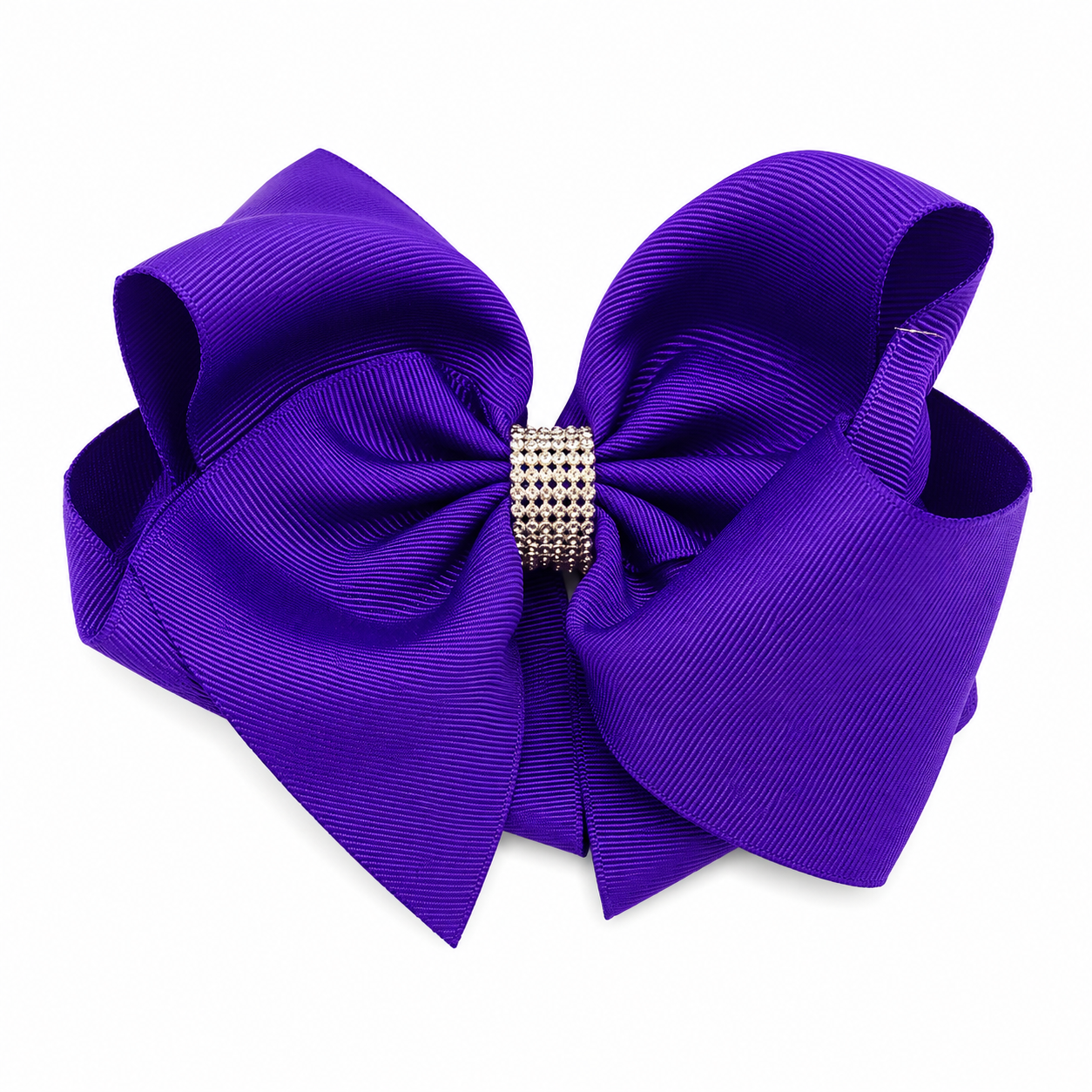 Girls Purple Rhinestone Glam Hair Bow