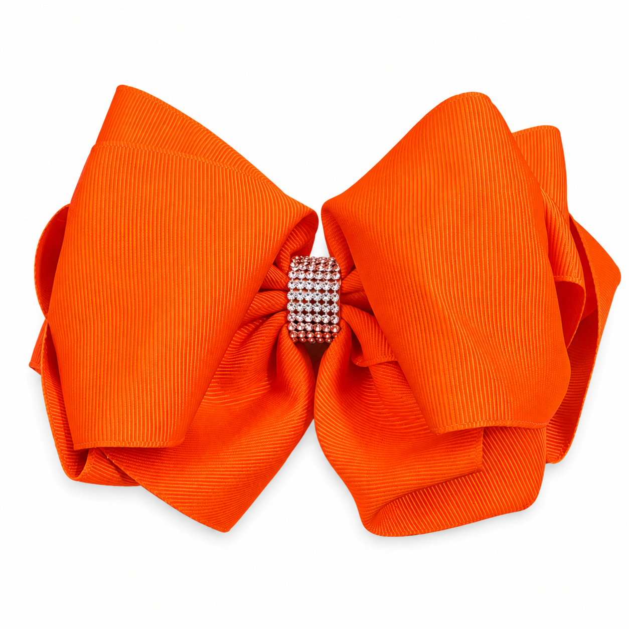 Bright Orange Rhinestone Boutique Hair Bow