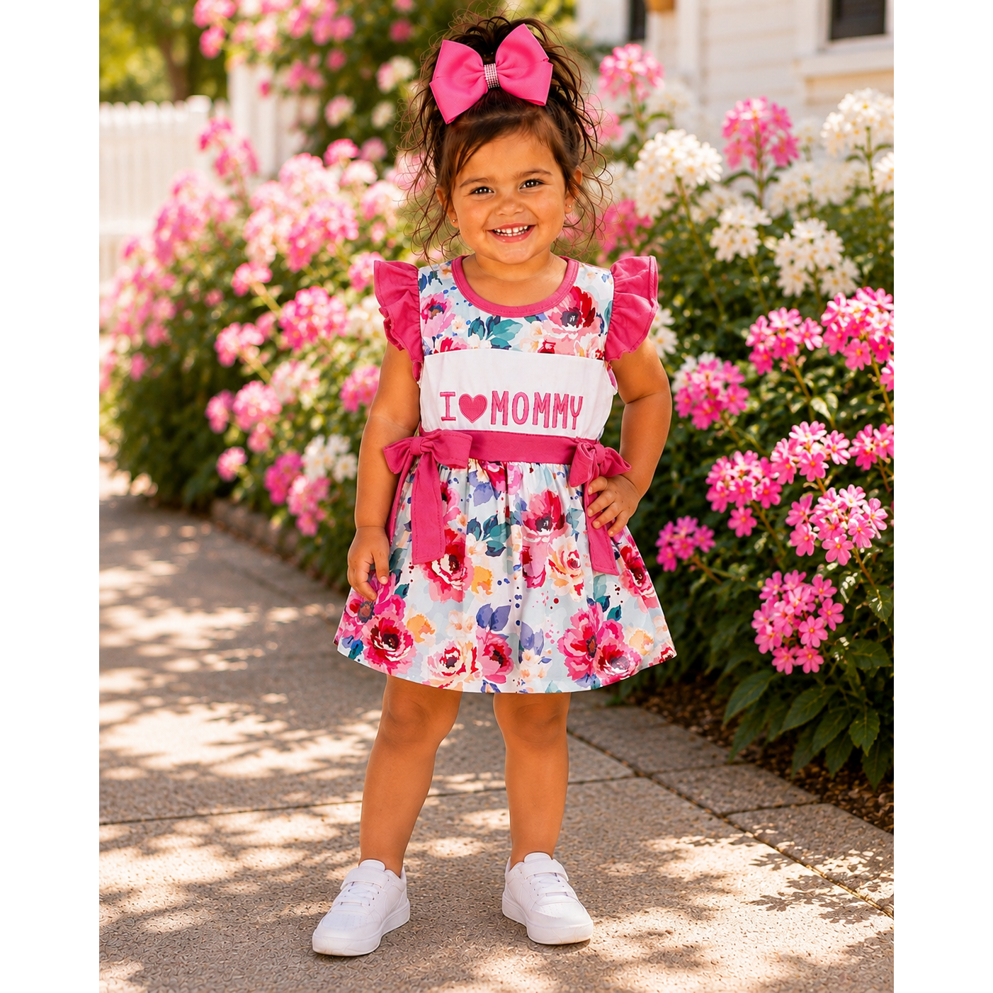 I ❤️ Mommy Floral Bow Dress 💕