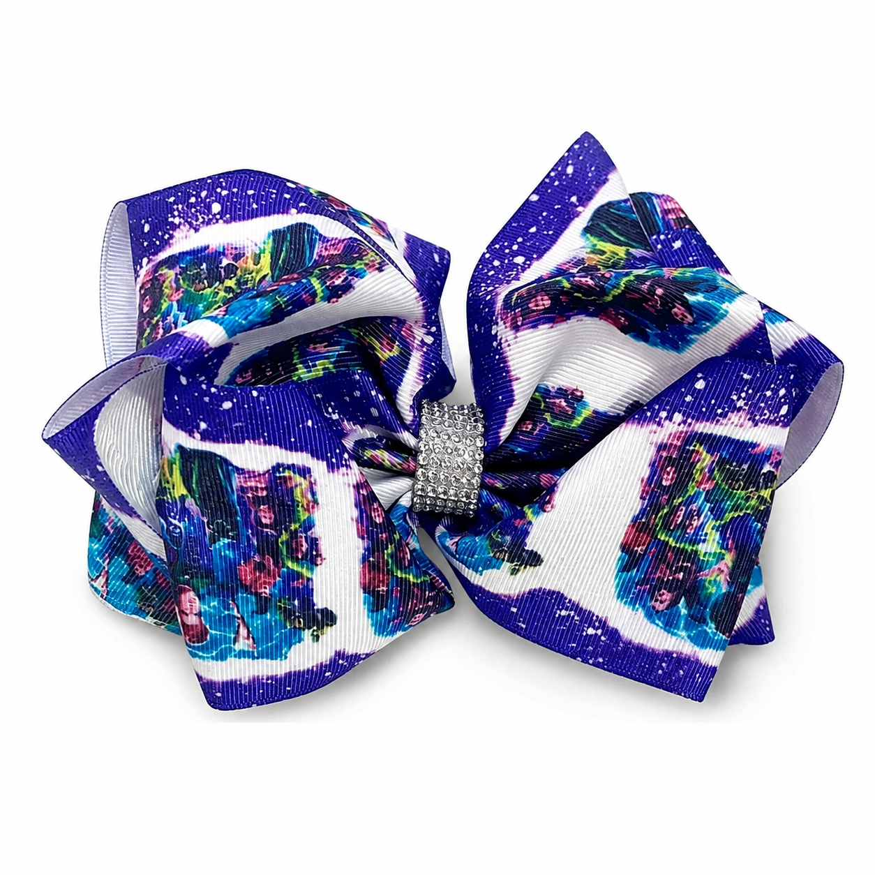 Girls Hocus Pocus Halloween Double Layer Hair Bow – 6.5”