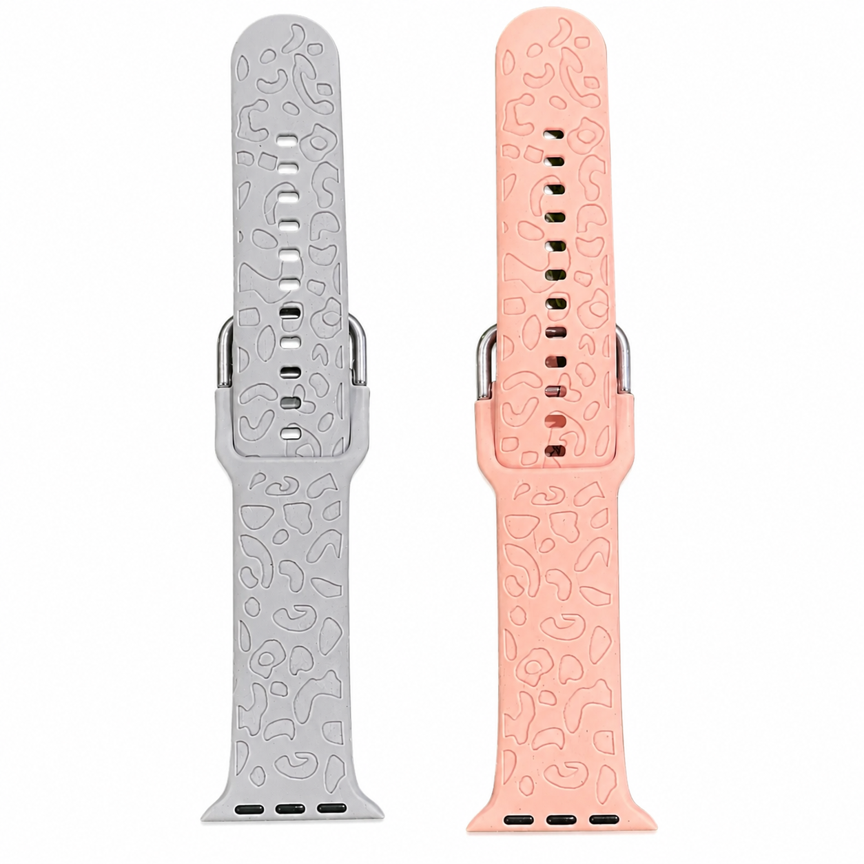 Leopard Engraved Silicone Apple Watch Band – Waterproof & Adjustable