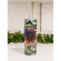 Support Our Troops Camo 20 oz Skinny Tumbler