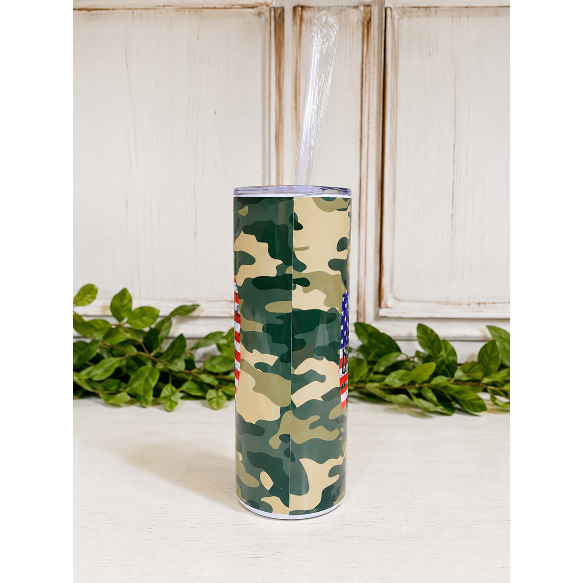 Support Our Troops Camo 20 oz Skinny Tumbler