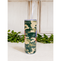 Support Our Troops Camo 20 oz Skinny Tumbler