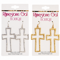 Hollow Cross Drop Earrings