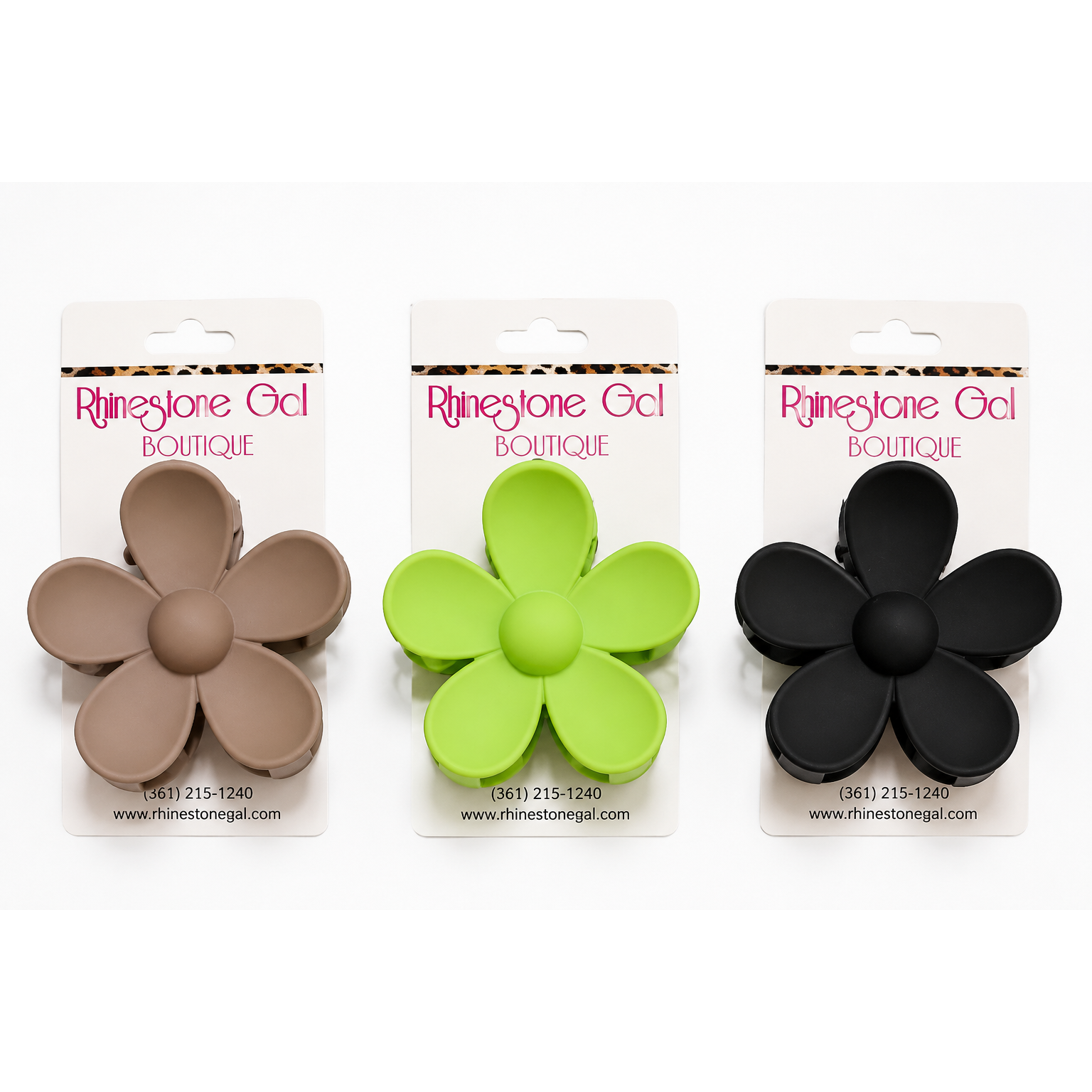 Matte Flower Hair Claw Clips – Assorted Colors
