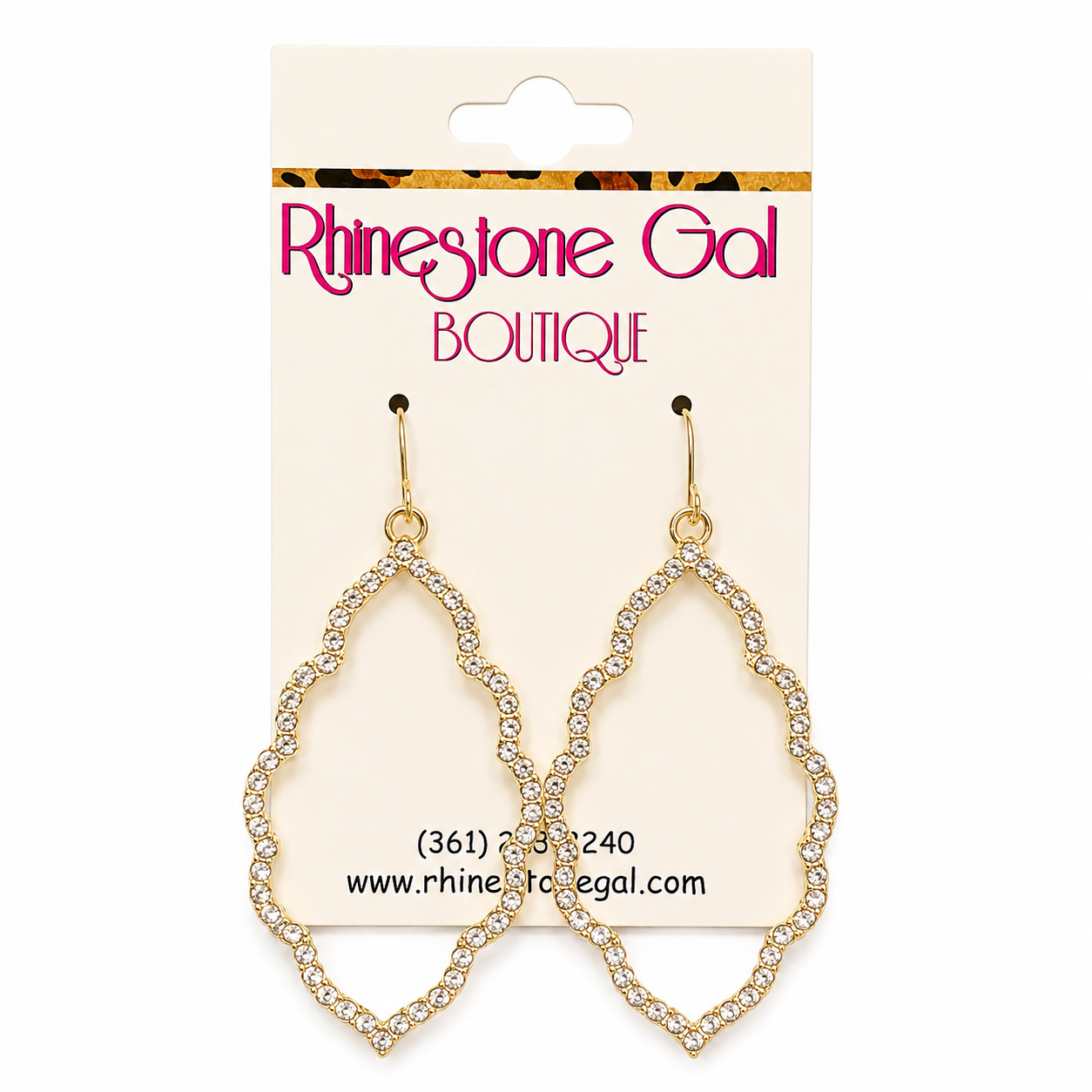 Clear Rhinestone Moroccan Drop Earrings