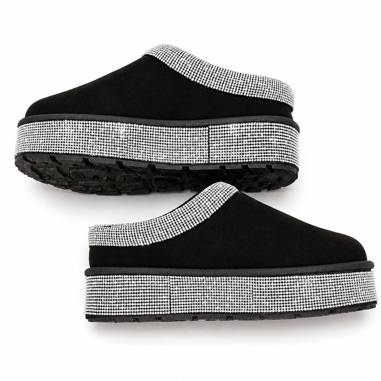 Bling & Cozy Rhinestone Platform Mules