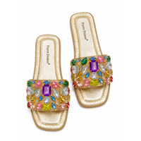 Pierre Dumas Multicolor Gem Slide Sandals