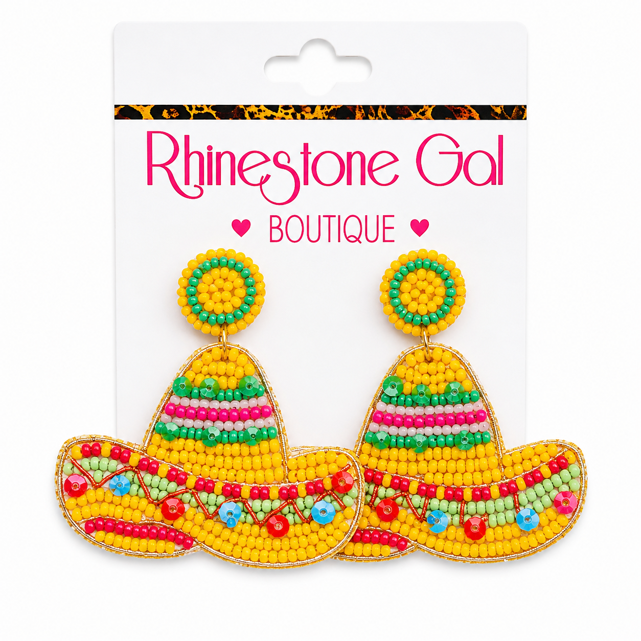 Fiesta Sombrero Beaded Earrings