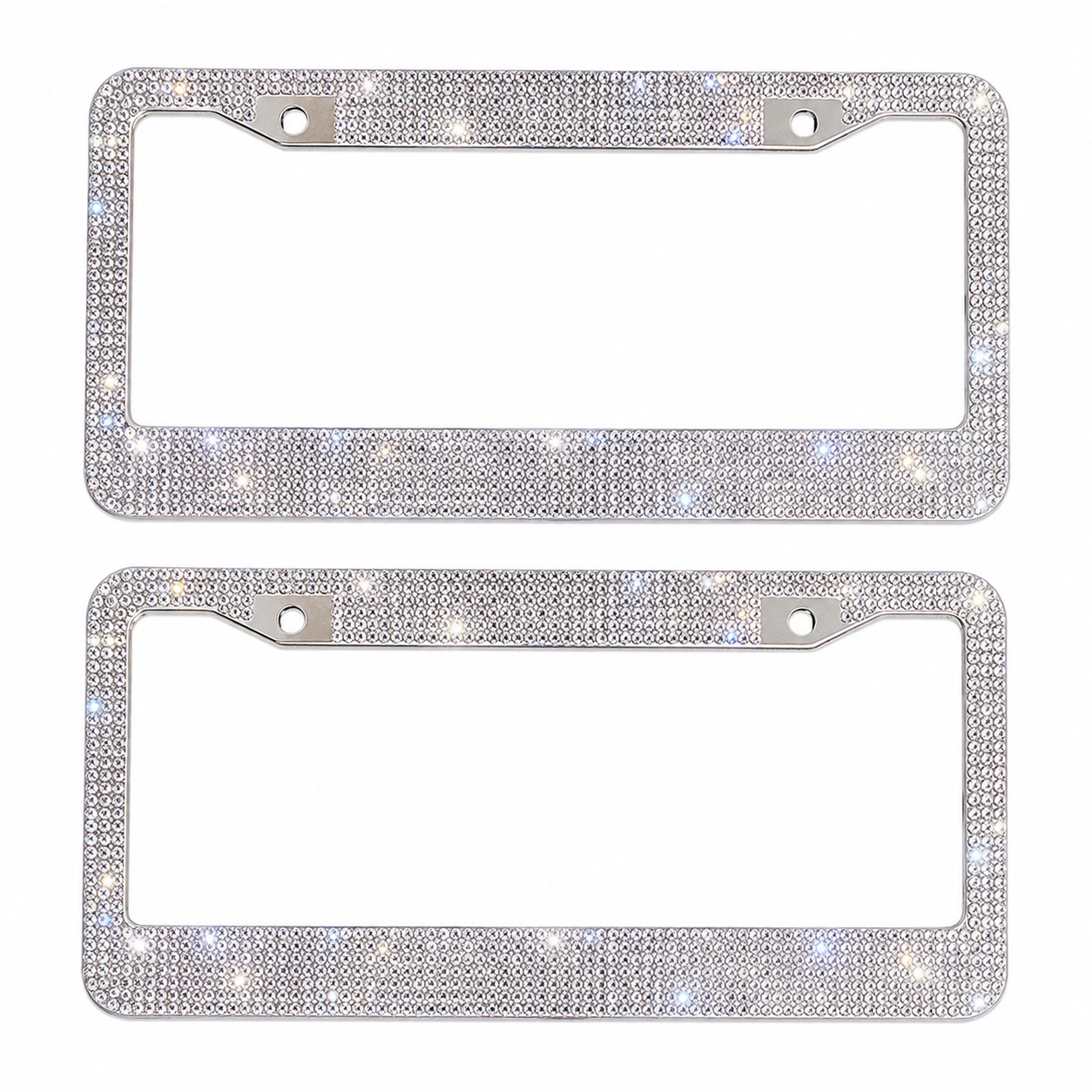 Double Bling Rhinestone License Plate Frames (Set of 2)