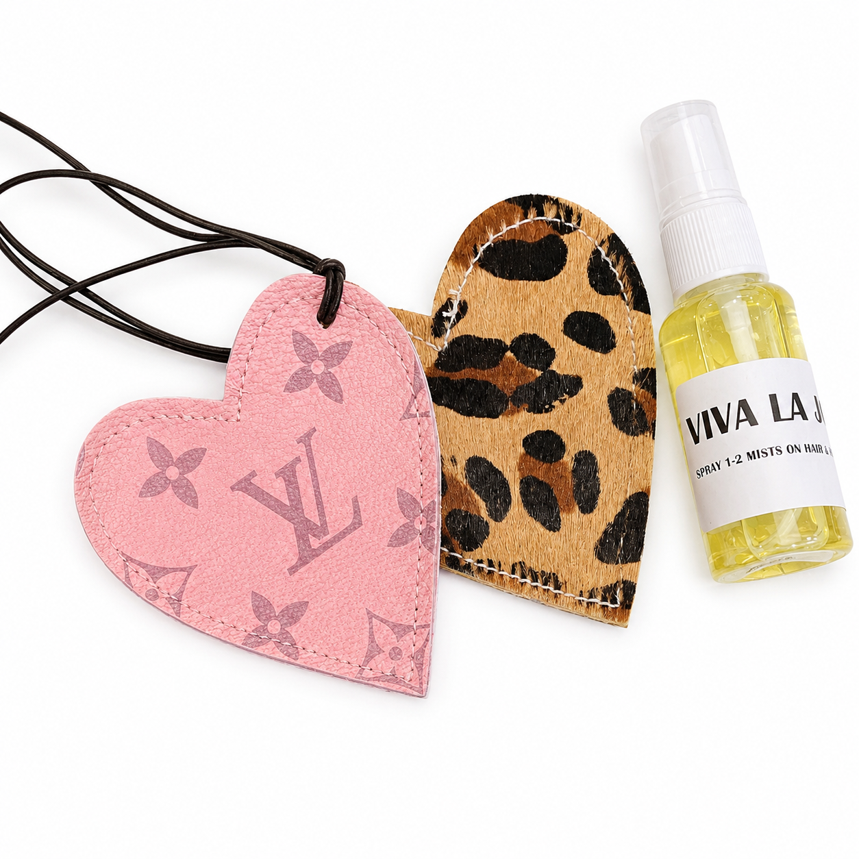 Pink & Leopard Heart Car Charm