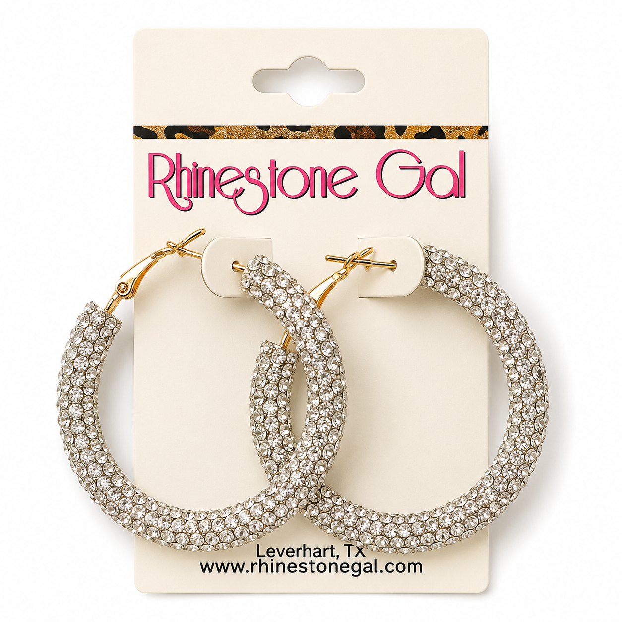 Crystal Bling Hoop Earrings