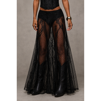 Black Sheer Lace Maxi Skirt