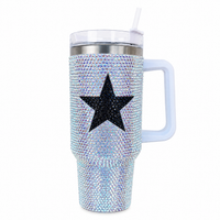 Crystal with Midnight Blue Star 40 oz Rhinestone Tumbler
