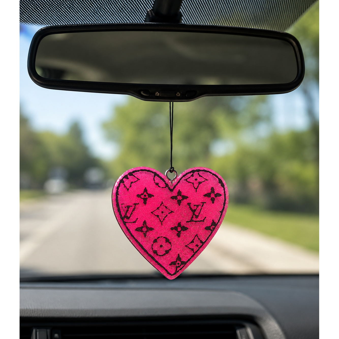 Heart Monogram Freshie – Car Freshener with Designer-Inspired Pattern