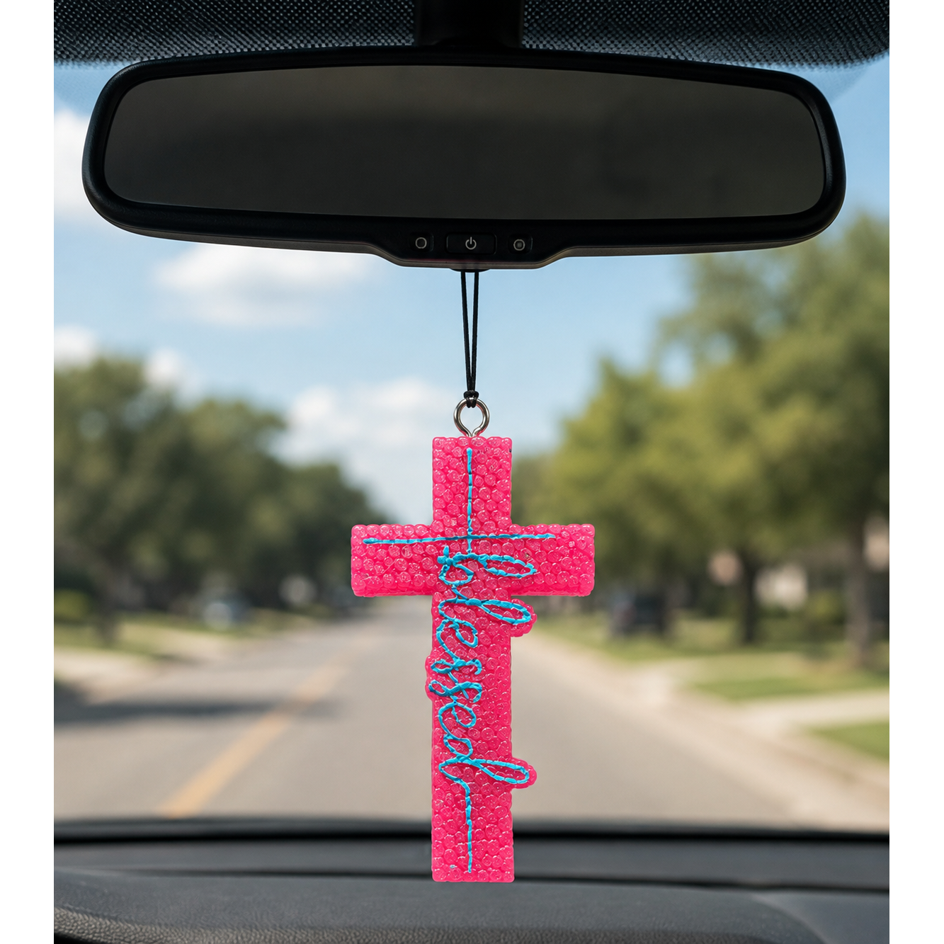 Blessed Cross Car Freshener – Handcrafted Aroma Bead Freshie