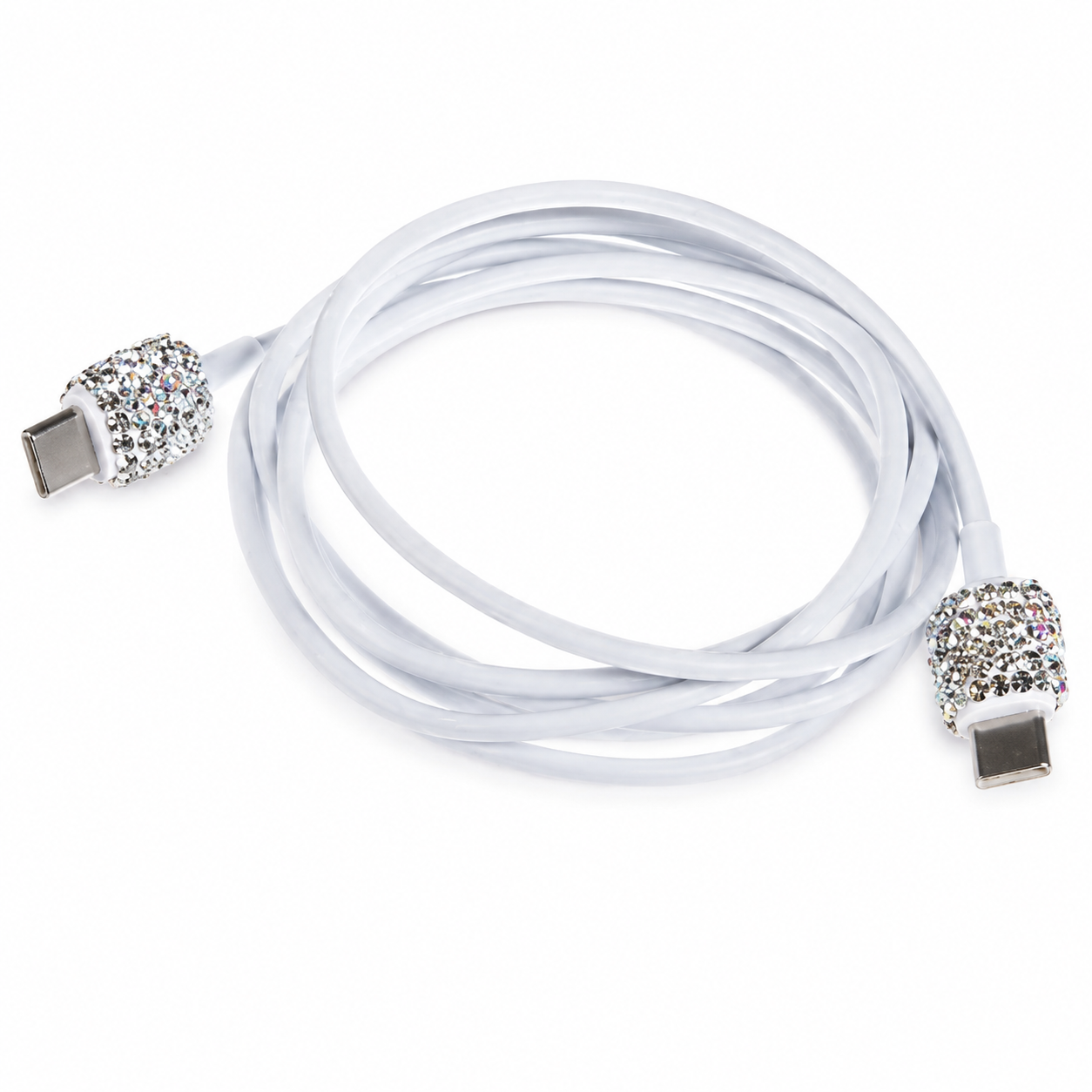 Rhinestone Clear Bling USB Charger Cable