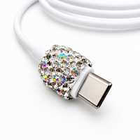 Rhinestone Clear Bling USB Charger Cable