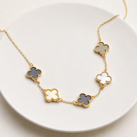 Neutral Multi Shell Clover Necklace