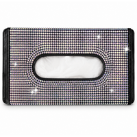 Iridescent Rhinestone Tissue Holder for Sun Visor