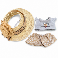 Plaid Skirt Labubu Outfit Set – Top, Skirt & Hat for Collectible Display