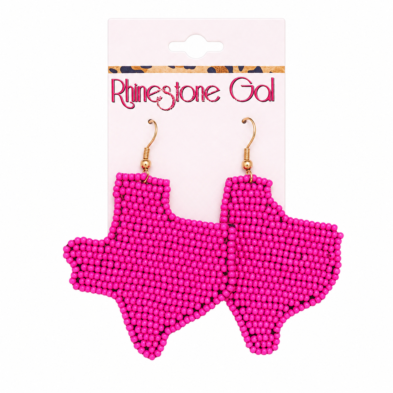 Hot Pink Texas Seed Bead Earrings