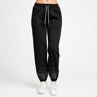 Black Rhinestone Jogger Sweatpants – Sparkly Casual Lounge Pants
