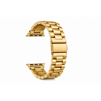 Wide Gold Stainless Steel Apple Watch Band – 18K Vacuum-Plated Adjustable Bracelet