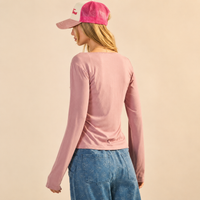 Light Rose Lace-Trim Jersey Cardigan