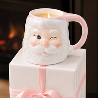 Pink Sweet Grace Santa Mug Candle – 45 Hour Burn + Reusable Mug