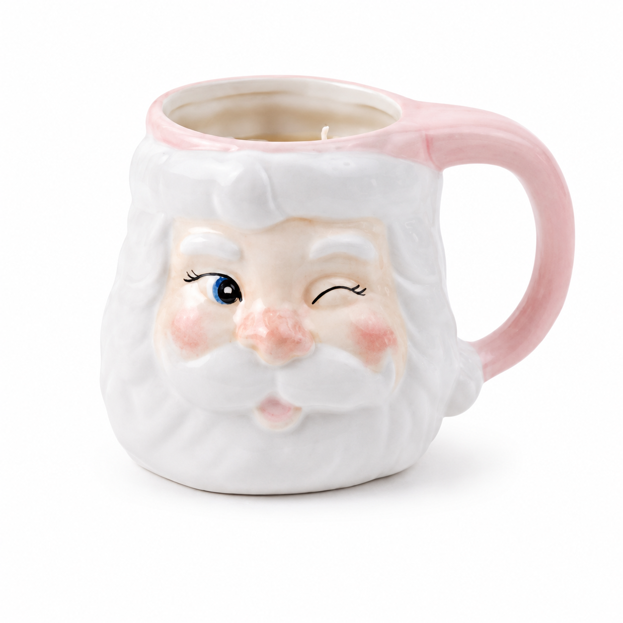 Pink Sweet Grace Santa Mug Candle – 45 Hour Burn + Reusable Mug