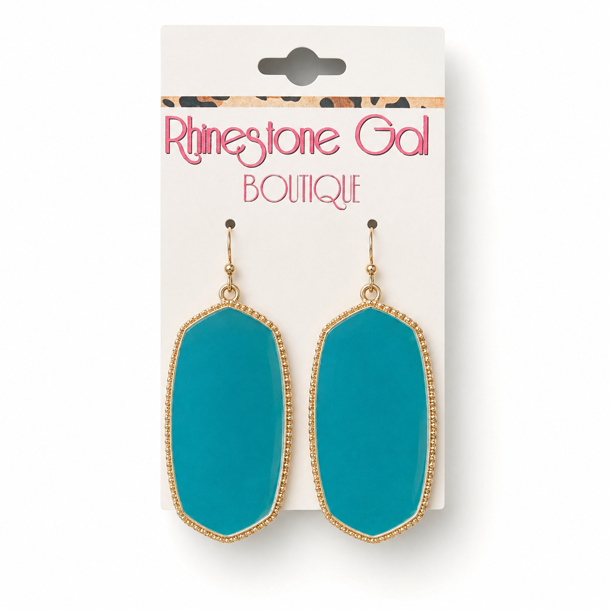 Turquoise Hexagon Drop Earrings
