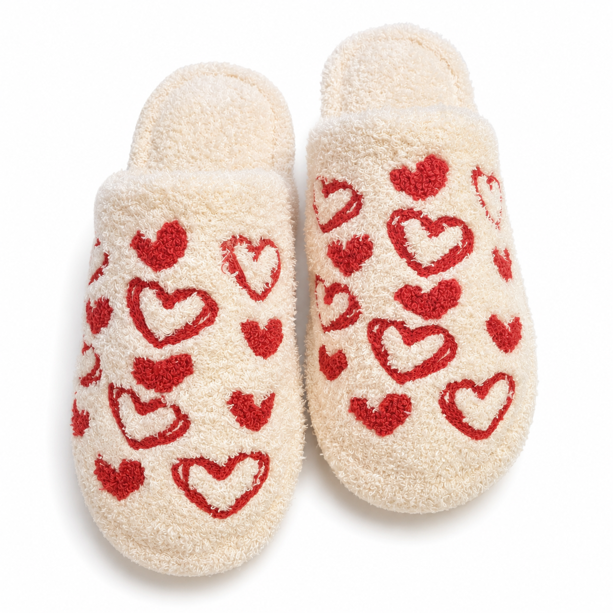 Candy Heart Embroidered Cozy Indoor Slippers