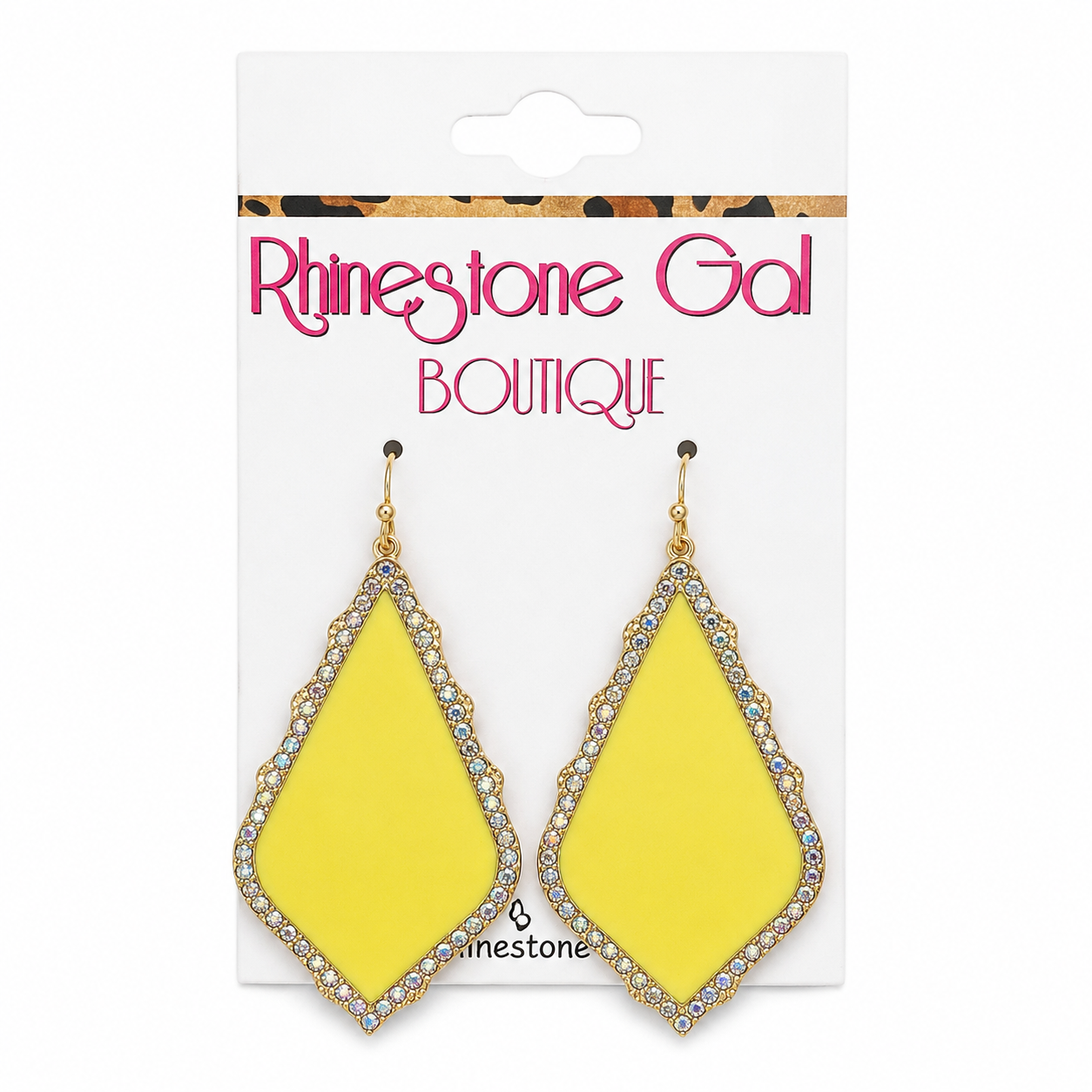 Golden Glow Yellow Rhinestone Diamond Earrings