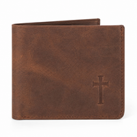 Men’s Genuine Buffalo Leather Cross Bifold Wallet