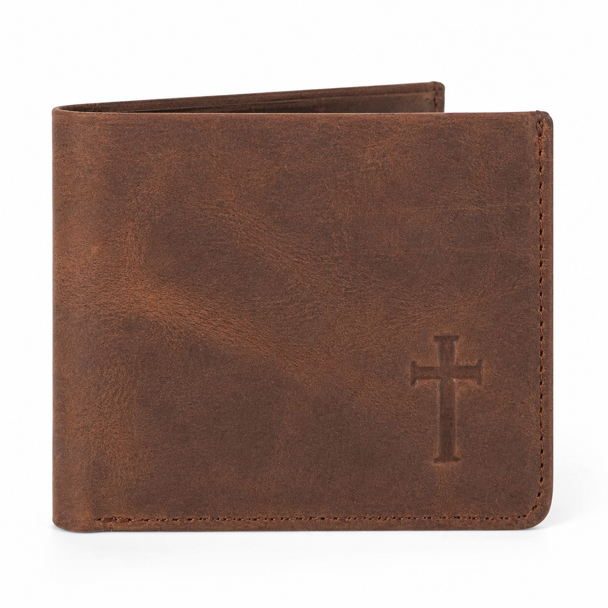 Men’s Genuine Buffalo Leather Cross Bifold Wallet