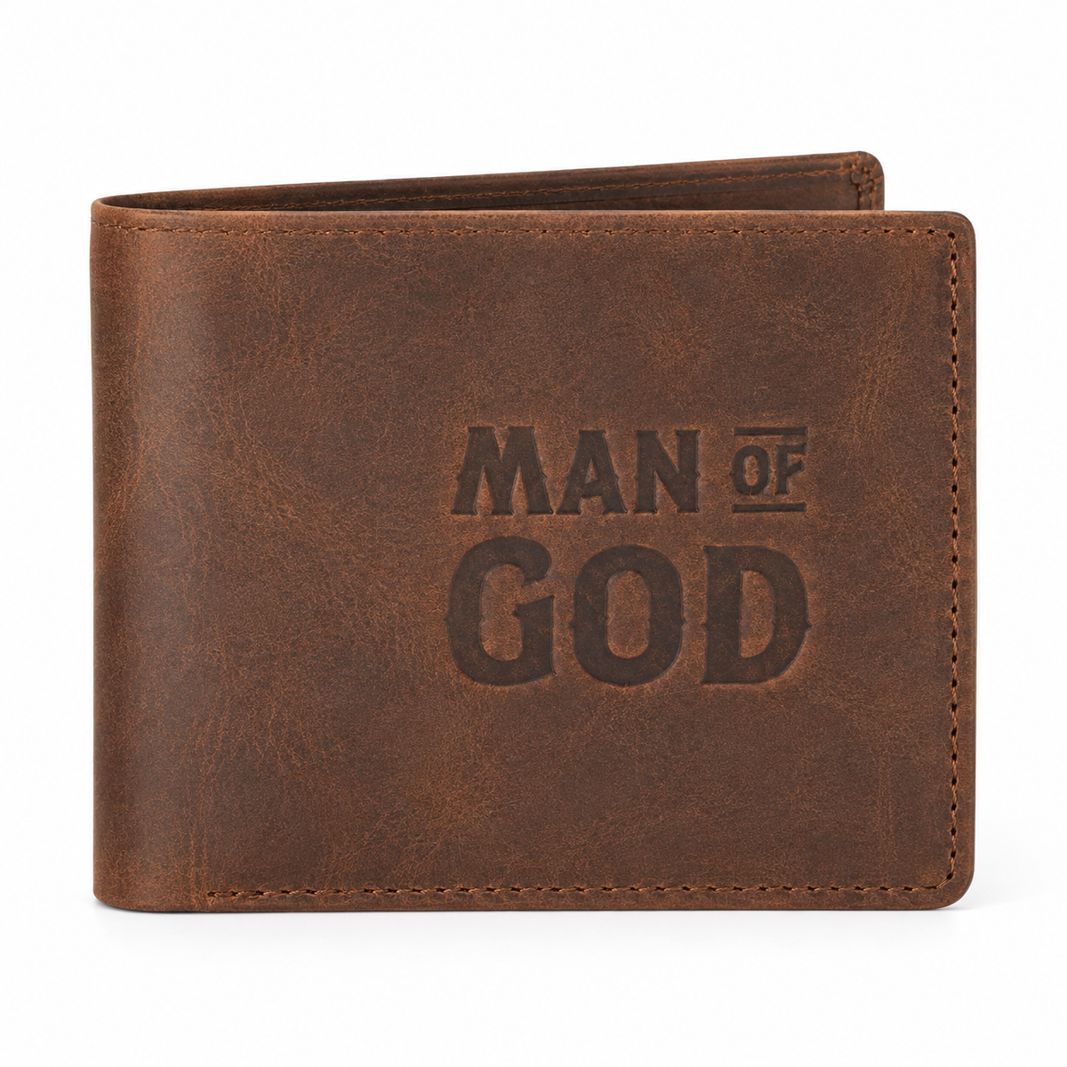 Man of God Genuine Leather Bifold Mens Wallet