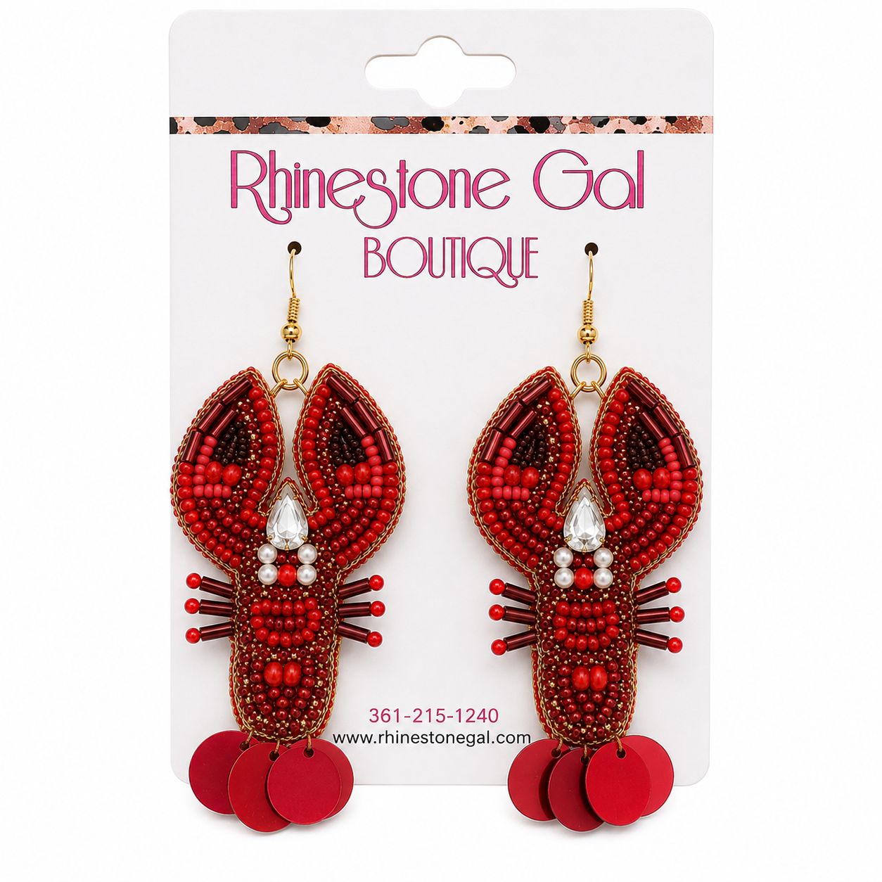 Beaded Crawfish Statement Earrings
