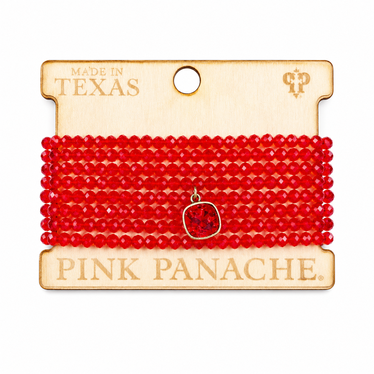 Pink Panache Red Faceted Crystal Ten Strand Beaded Bracelet Set