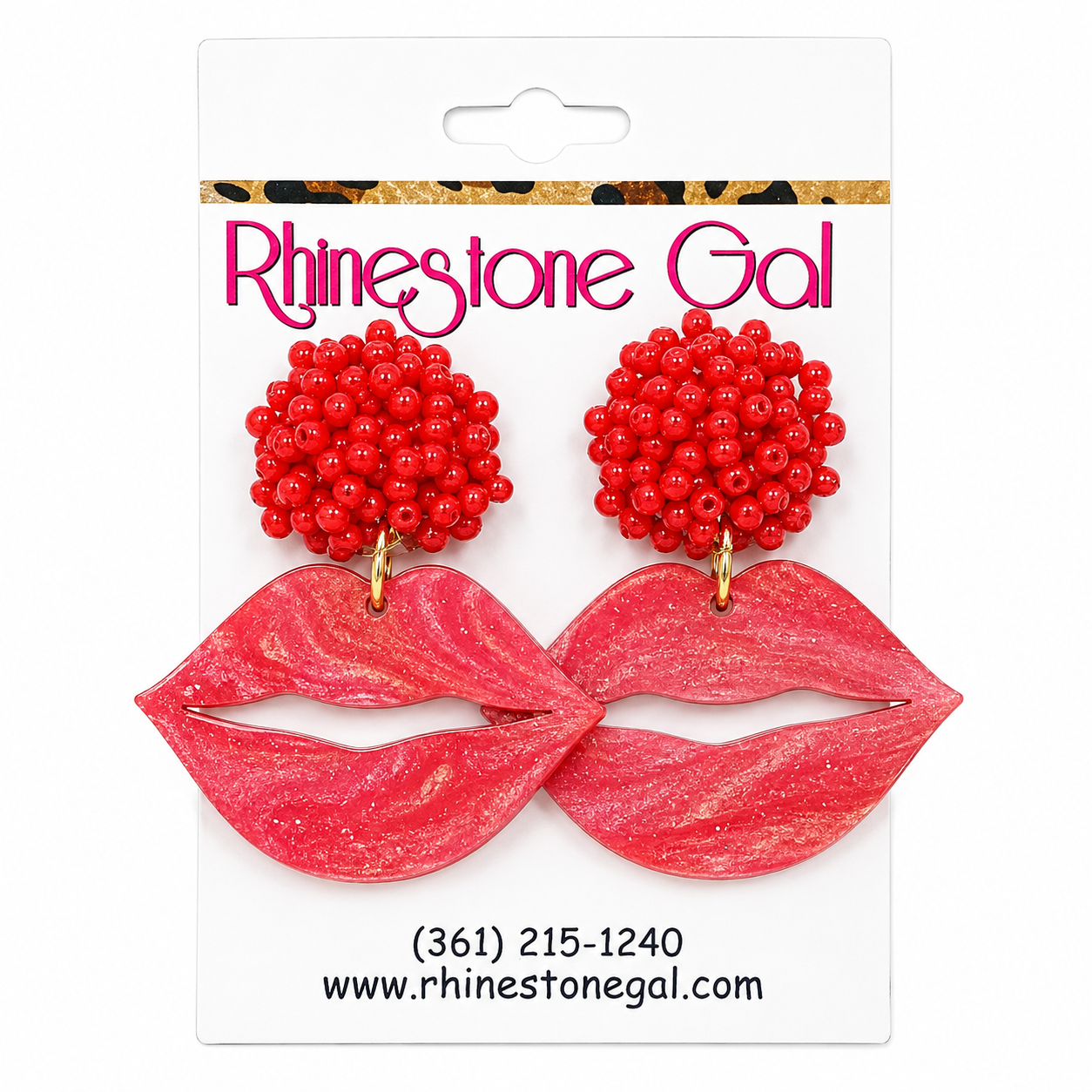 Frosty Red Lip Statement Earrings