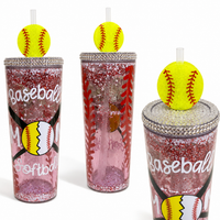 Baseball & Softball Glitter Snowglobe Tumbler 18oz