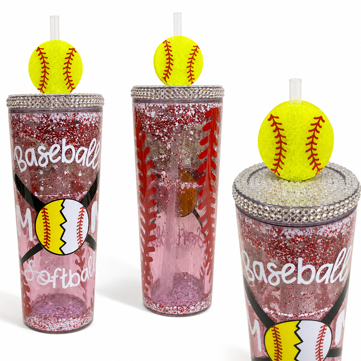 Baseball & Softball Glitter Snowglobe Tumbler 18oz